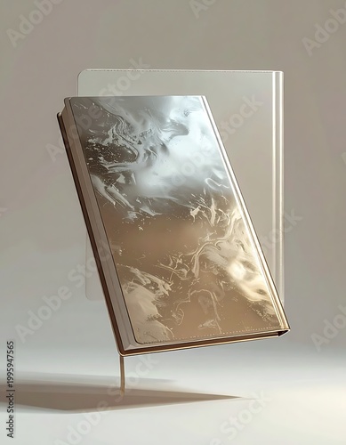 Artistic Metallic Bookend with Cloudy Design.