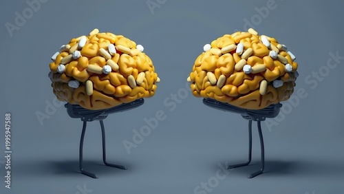 Two Human Brains Generative Ai Technology