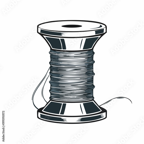 Vintage Spool of Thread Illustration