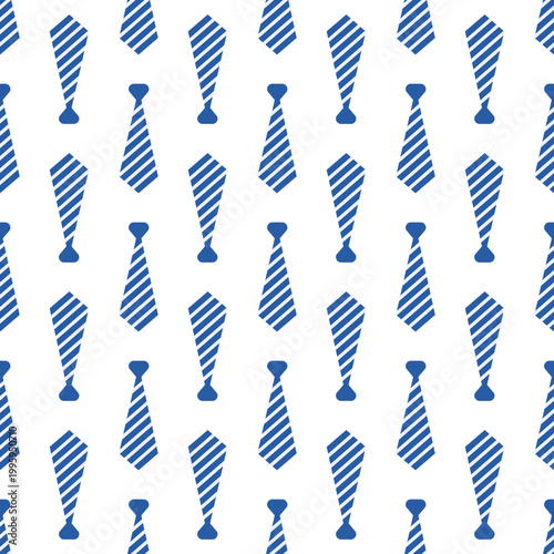 Pattern of blue ties isolated on a transparent background for Father's Day