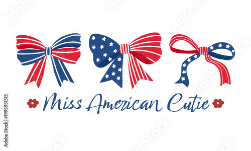 Cute patriotic American Ribbon illustration