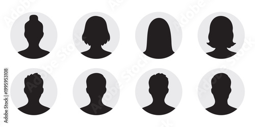 Trendy default anonymous user portrait vector illustration flat vector designs