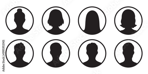 Trendy default anonymous user portrait vector illustration flat vector designs