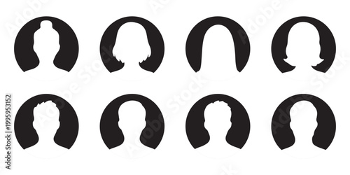 Trendy default anonymous user portrait vector illustration flat vector designs