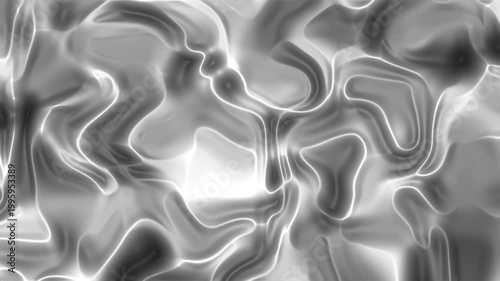 Abstract flowing liquid metal, smooth undulating waves, fluid motion background