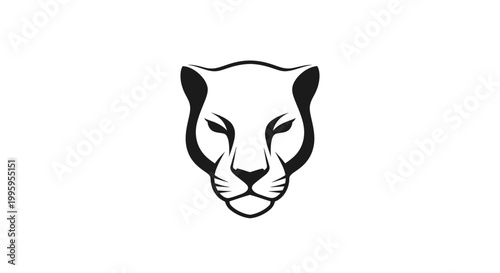 Black and white panther head logo.