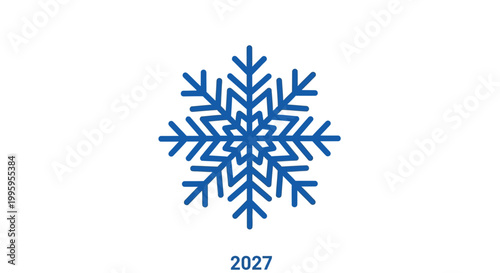 Blue Snowflake Design Element.