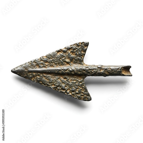 Ancient Bronze Arrowhead Artifact with Detailed Texture and Design.