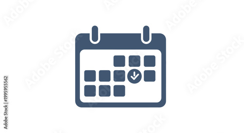Calendar Icon with Checkmark Symbol.
