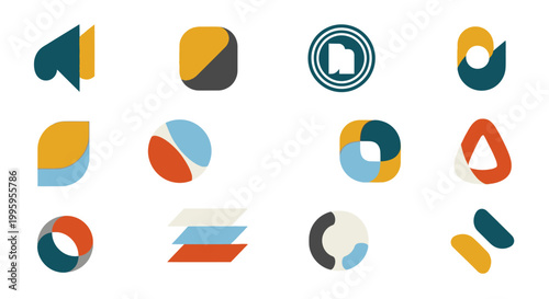 Collection of geometric shapes icons.