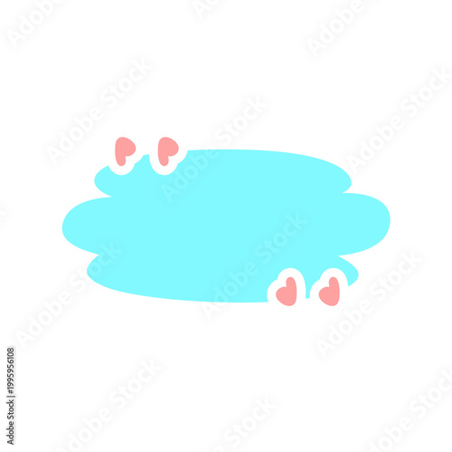 Cute Text Box Bubble Sticker Kawaii Abstract Blob Label Design