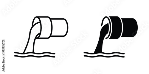 Sewage icon design. Editable silhouette and Thin Stroke outlined icons pack