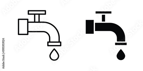 Tap icon design. Editable silhouette and Thin Stroke outlined icons pack