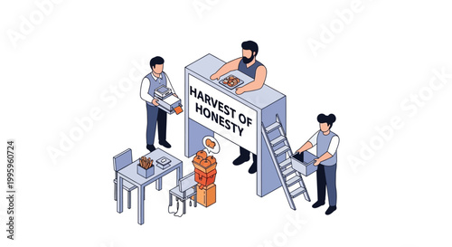 Teamwork and Honesty - People Working Together to Harvest Integrity.