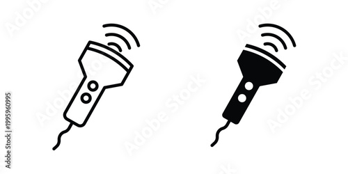 Ultrasound icon design. Editable silhouette and Thin Stroke outlined icons pack