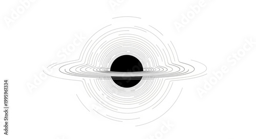 Abstract representation of a black hole with accretion disk.