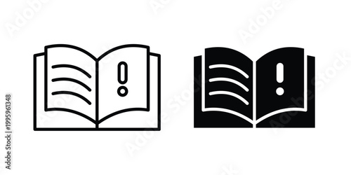 User guide icon design. Editable silhouette and Thin Stroke outlined icons pack