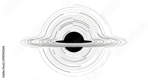 Abstract representation of a black hole with accretion disk.