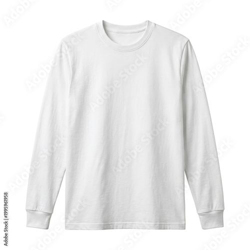 Konstfotografi Blank white long sleeve crew neck t-shirt front view