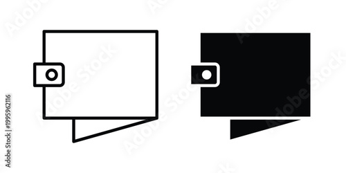 Wallet icon design. Editable silhouette and Thin Stroke outlined icons pack