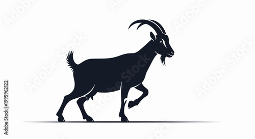 Black silhouette of a goat animal.