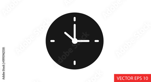Black Round Analog Wall Clock.