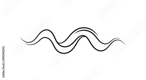 Black wavy lines graphic design element.