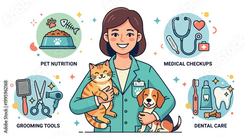 Veterinarian with cat and dog 5.