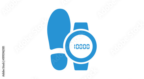 Blue digital smartwatch with stopwatch.