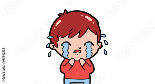 Crying Boy with Red Hair.