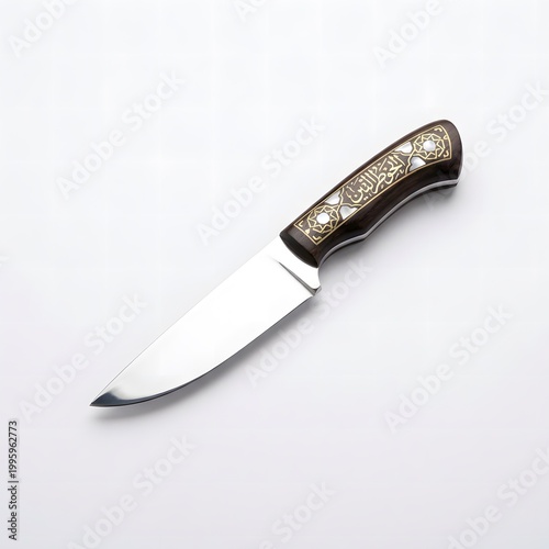 Qurban Knife Isolated on White Background Eid al Adha Concept