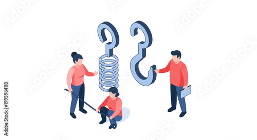 Teamwork and Problem Solving - People Examining Question Marks.