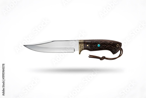 Qurban Knife Isolated on White Background Eid al Adha Concept