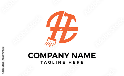 Home Repair logo with H letter vector Home Construction Logo with H letter