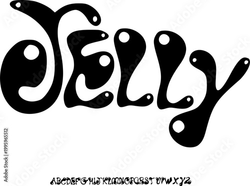 Jelly Bubble Retro Font Alphabet – Soft Rounded Display Typeface with Liquid Playful Style for Kids Branding, Candy Packaging, Posters & Fun Typography Projects