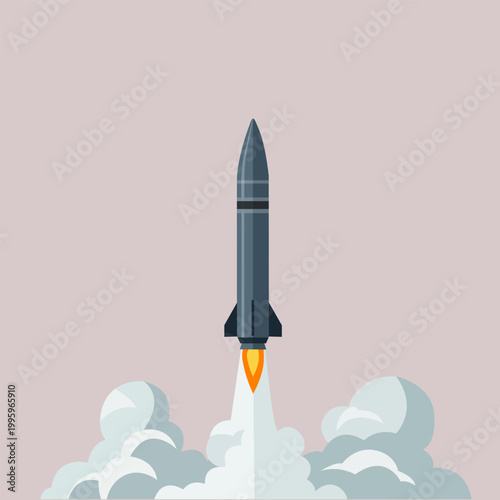 Rocket Launch Startup Concept – Business Growth and Innovation Vector Illustration