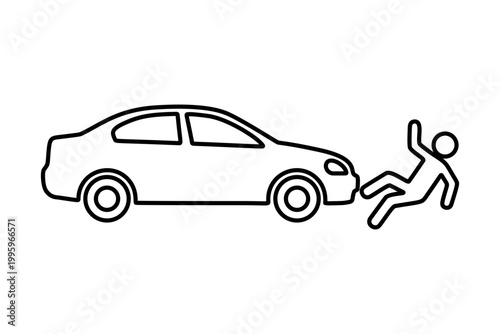 交通事故のラインアイコン