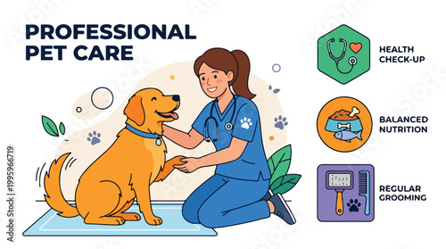 Veterinarian with Golden Dog.