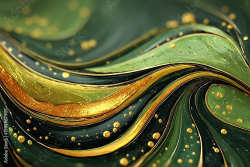 Flowing Green Artistry Celebrating Nature's Beauty and Harmony Generative AI