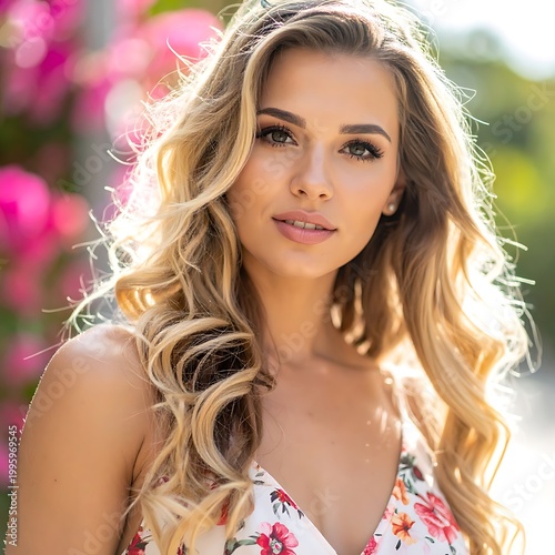 Beautiful young woman with long hair.