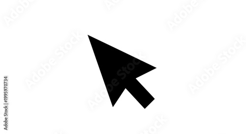 Black computer mouse pointer icon graphic.