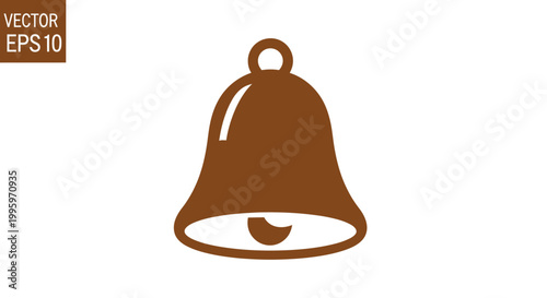 Fotografie Brown Metal Bell Icon Symbol.