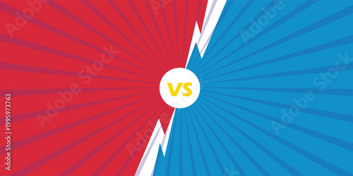 Versus. VS letters on a bright background. Concept of battle or competition. Duel between two players. Video games or fighting with competitors. Comic style design. Vector illustration