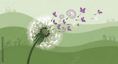 Dandelion Seeds Blowing in the Wind - Natures Beauty.