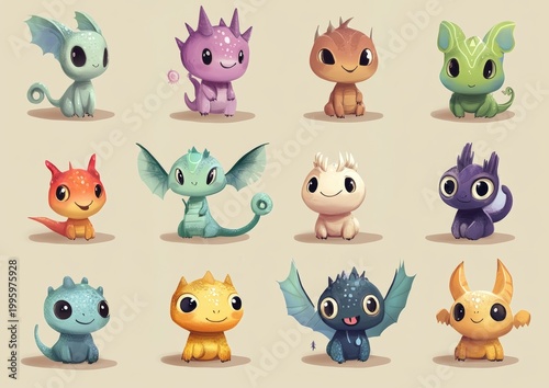 set of funny animals