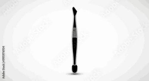 Nail cuticle pusher tool with textured grip on a white background