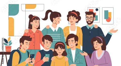 Diverse group of people standing together in a casual setting.