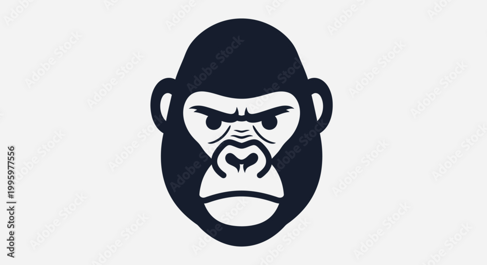Fototapeta premium Angry Gorilla Face Close Up Portrait.