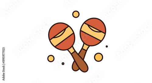 Colorful cartoon maracas musical instrument.