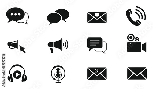 communication icon silhouette vector illustration